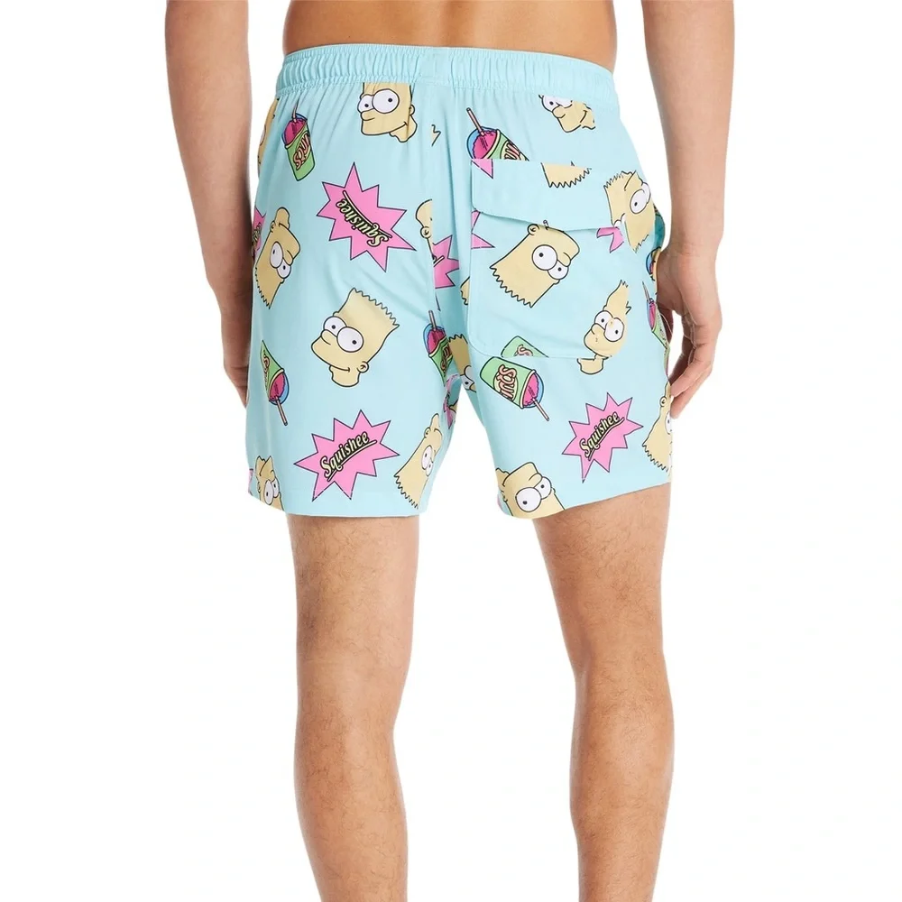 The Simpsons Bart Squishee Men's Swim Trunks size Medium